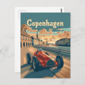 コペンハーゲンヴィンテージレーシングカー ポストカード (正面/裏面)