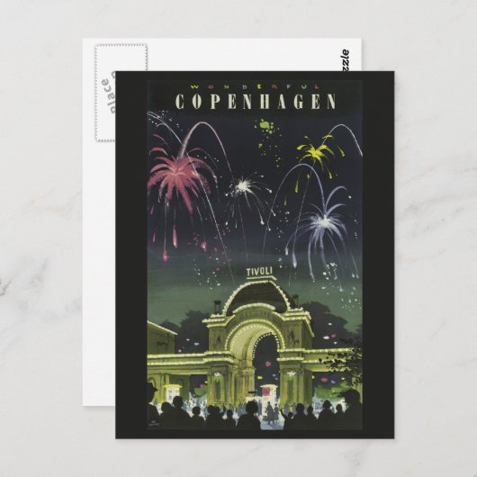 コペンハーゲンヴィンテージ旅行はがき ポストカード (正面/裏面)