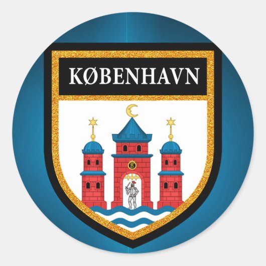 コペンハーゲン国旗 ラウンドシール (正面)