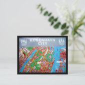 コペンハーゲン地図 ポストカード (スタンド正面)