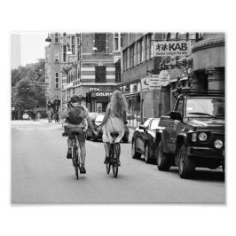 コペンハーゲン愛好家の自転車、黒と白。 フォトプリント