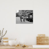 コペンハーゲン愛好家の自転車、黒と白。 ポスター (キッチン)