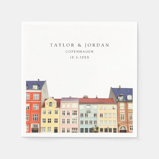 コペンハーゲン結婚ズカスタム紙カクテルナプキン スタンダードカクテルナプキン (正面)