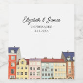 コペンハーゲン結婚式の引き出物 パーソナライズされた ワインラベル (シングルラベル)