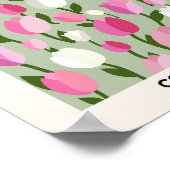 コペンハーゲン花市場チューリップピンクと緑 ポスター (角)