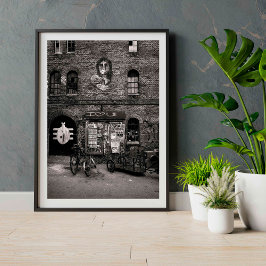 コペンハーゲン・クリスティニアネイバーブラック&ホワイト ポスター