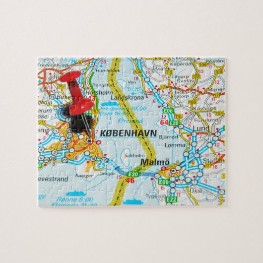 コペンハーゲン、デンマークのKøbenhavn ジグソーパズル (横)