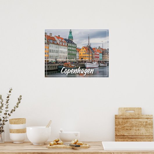 コペンハーゲン,デンマーク魅力的 – スカンジナビア ポスター (キッチン)
