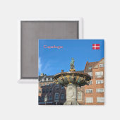 コペンハーゲン（デンマーク）の慈善の泉観光 マグネット (正面/裏面)