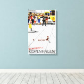 コペンハーゲン・ヴィンテージ旅行ポスター復元 キャンバスプリント (インサイチュ (ウッドフロア))