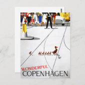 コペンハーゲン・ヴィンテージ旅行ポスター復元 ポストカード (正面/裏面)