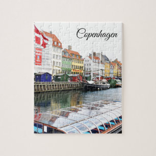 コペンハーゲン、DanmarkのNyhavn運河 ジグソーパズル
