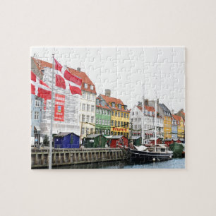 コペンハーゲン、DanmarkのNyhavn運河 ジグソーパズル