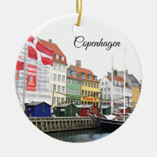 コペンハーゲン、DanmarkのNyhavn運河 セラミックオーナメント