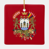 コペンハーゲンDenamrkの正方形のクリスマスのオーナメント セラミックオーナメント (裏面)