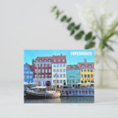 コペンハーゲンDenmark Nyhavn旅行写真 ポストカード (スタンド正面)