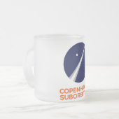 コペンハーゲンSuborbitalsのロゴの曇らされたガラスのマグ フロストグラスマグカップ (正面左)