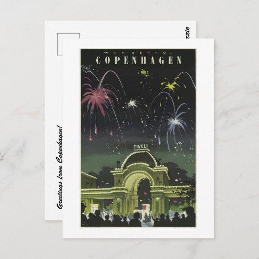 コペンハーゲンTivoliヴィンテージはがき ポストカード (正面/裏面)