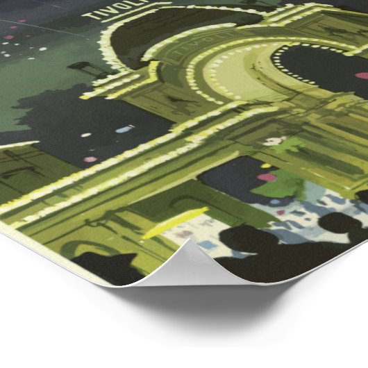 コペンハーゲンTivoli Gardensヴィンテージ旅行ポスター ポスター (角)