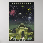 コペンハーゲンTivoli Gardensヴィンテージ旅行ポスター ポスター (正面)