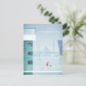 コペンハーゲンVintage Travel Poster – アートポストカード ポストカード (スタンド正面)