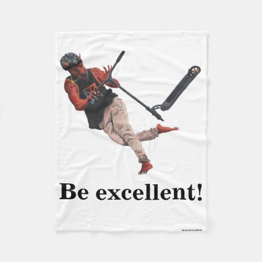 コボルドスクーターのトリックファンタジーアートフリースブランケット フリースブランケット (正面)