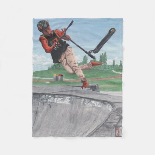 コボールドキックスクーターファンタジーアートフリースブランケット フリースブランケット (正面)