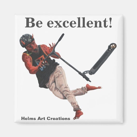 コボールドキックスクーターファンタジーアートボタンマグネット マグネット (正面)