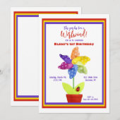 コマのような花 招待状 (正面/裏面)