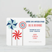 コマのピクニックパーティーまたは夏のBBQパーティー 招待状 (スタンド正面)