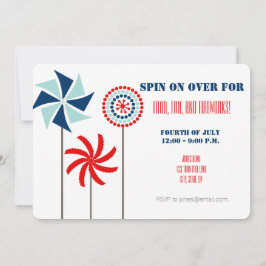 コマのピクニックパーティーまたは夏のBBQパーティー 招待状