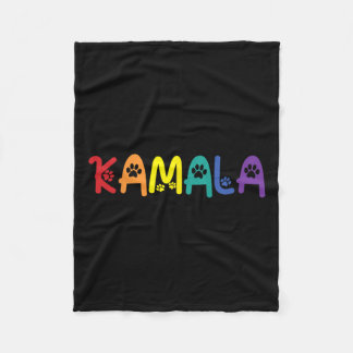 コマラハリスキャッおもしろいトレタリングLGBTレインボーF フリースブランケット