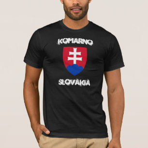 コマルノ、腕のコートを持つスロバキア Tシャツ