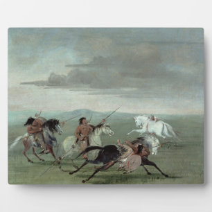 コマンチのフェアズ武術ホーセマシップ， 1834 (油) フォトプラーク