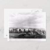 コマンチェによって攻撃される移民 ポストカード (正面/裏面)