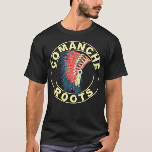 コマンチルーツヘドレス先住民アメリカコマンチ  Tシャツ