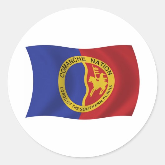 コマンチ国国旗のシール ラウンドシール (正面)