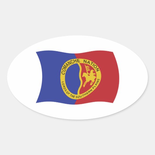 コマンチ国国旗のシール 楕円形シール (正面)