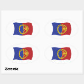 コマンチ国国旗のシール 楕円形シール (シート)