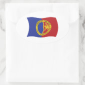 コマンチ国国旗のシール 楕円形シール (バッグ)