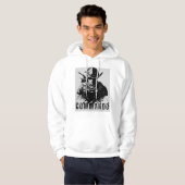 コマンドースタイルホワイトフード付きスウェットシャツはっきりした- & お洒落デザイン パーカ (正面フル)