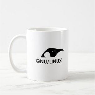 コマンド・ラインが付いているGNU/Linuxのペンギンのロゴのマグ コーヒーマグカップ