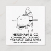 コマーシャル・クリーニングのプロモーション スクエア名刺 (正面)