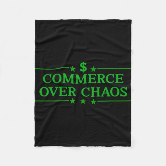 コマース・オーバー・カオストランプ米国富裕層アガ フリースブランケット (正面)
