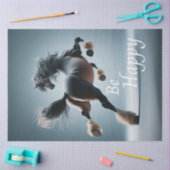 コミカルお洒落な馬が幸せになる 薄葉紙 (クラフト)