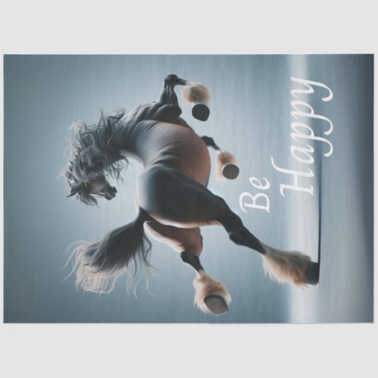 コミカルお洒落な馬が幸せになる 薄葉紙 (正面)