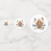 コミカルなクリスマスシーンサンタ小人とルドルフ コンフェッティ (裏面)