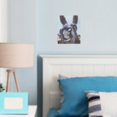 コミカルなグレーの笑顔のロバ 箔ポスター (インサイチュ (寝室))