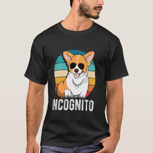 コミカルなコーギー インコグニート Tシャツ (正面)