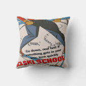 コミカルなスキー学校 クッション (裏面)